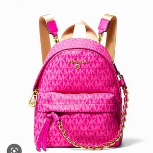 Michael Kors hot pink mini backpack